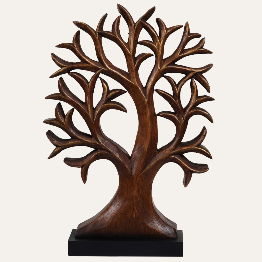 Brumit Tree of Life Wooden Sculpture – Large Hand-Carved Decor | Decozen Luxe, Gift for Mom