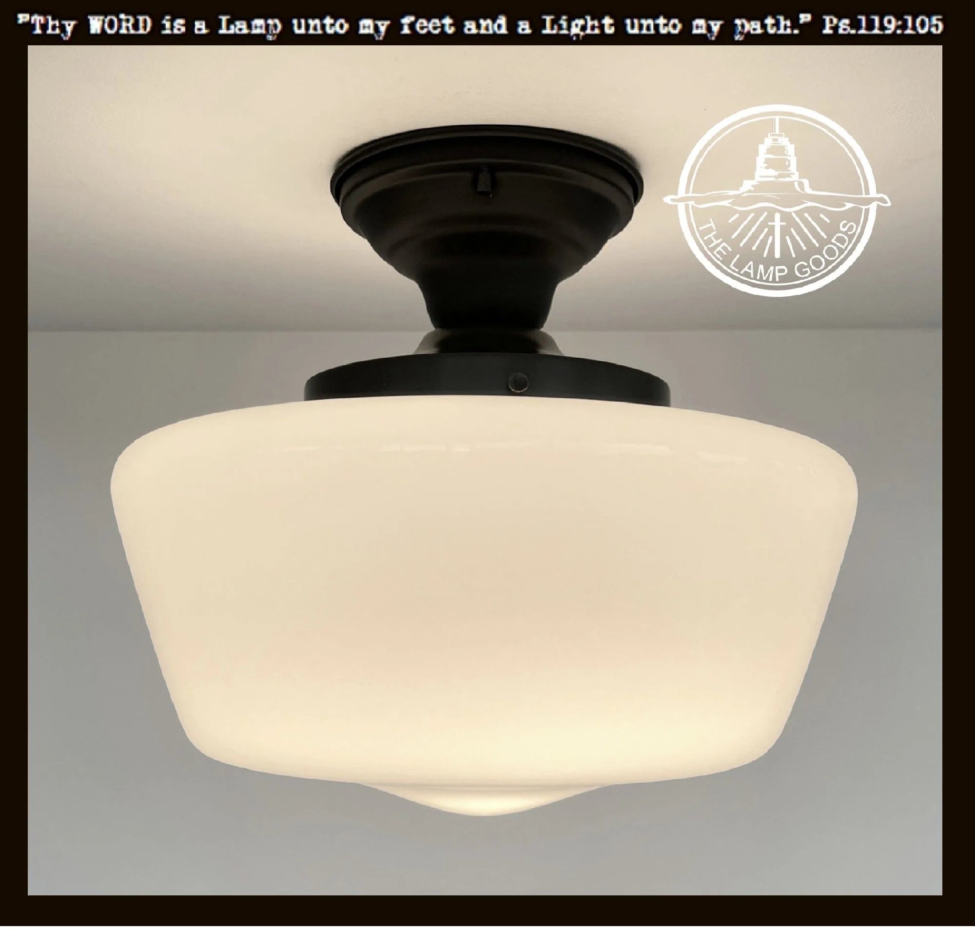 Large Schoolhouse Milk Glass LIGHT Fixture